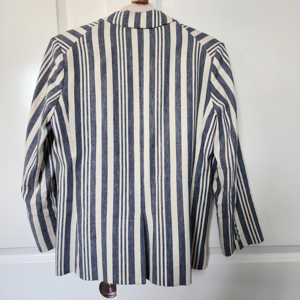 Veronica Beard Geneva Dickey Jacket In Ecru/indigo - Picture 5 of 8